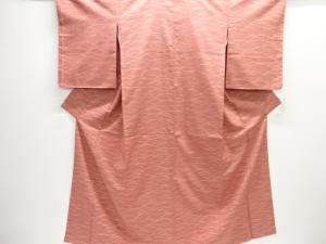 未使用品　仕立て上がり　芝草模様手織り紬付け下げ着物